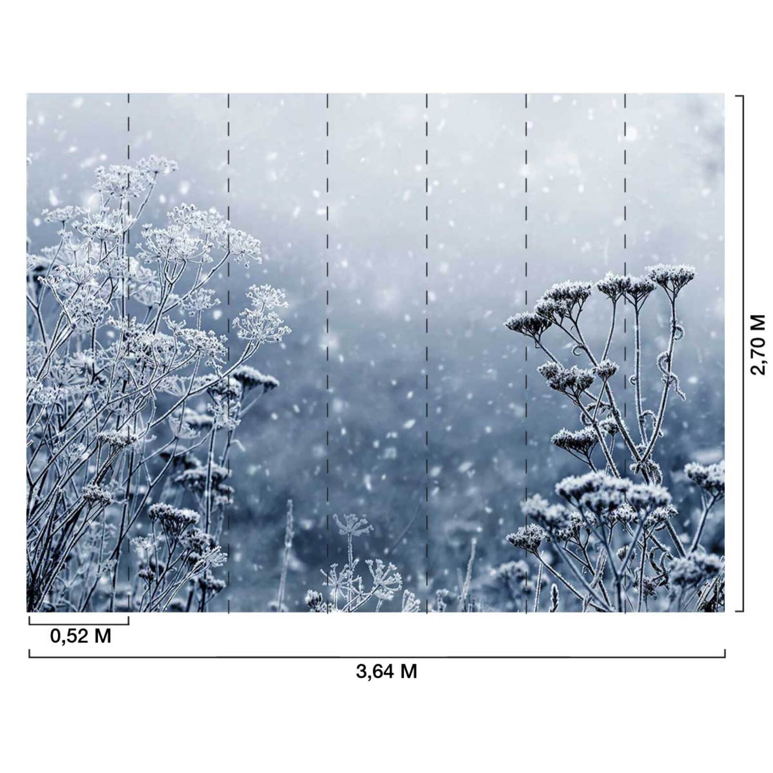 Papier peint panoramique Givre bleu  Intissé