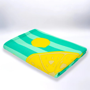 Serviette de plage microfibre enfant - Pop-Citron - 75x150cm - 220g/m²