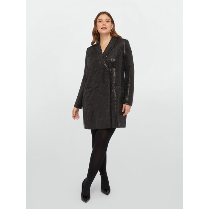 Fiorella Rubino - Blazer-vestido totalmente de lentejuelas - Negro