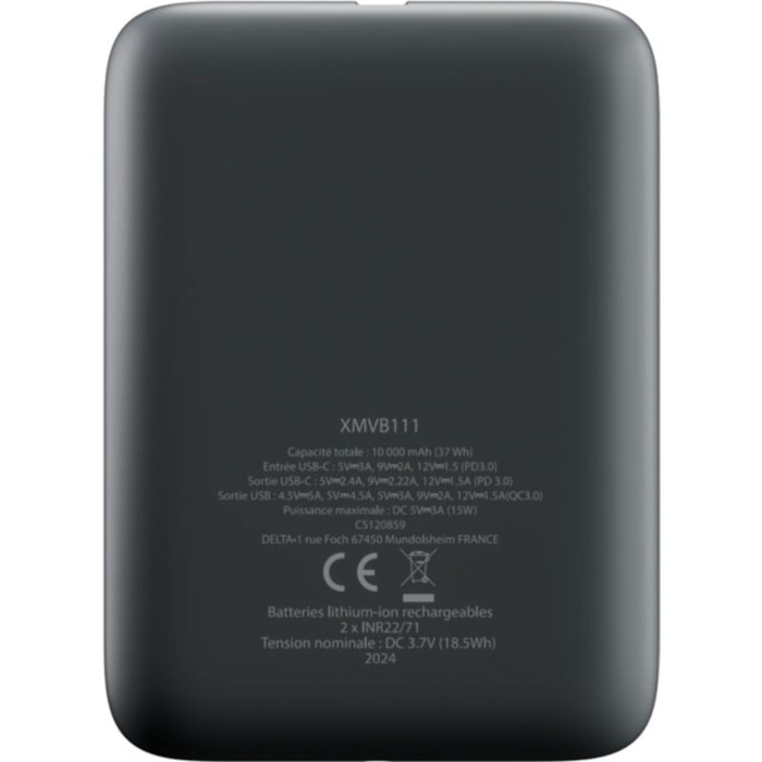 Batterie externe XMOOVE 10000 mAh 18W USB-C