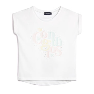 Camiseta de Niña de Algodón en Blanco