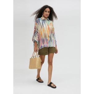 Camicia a righe multicolori