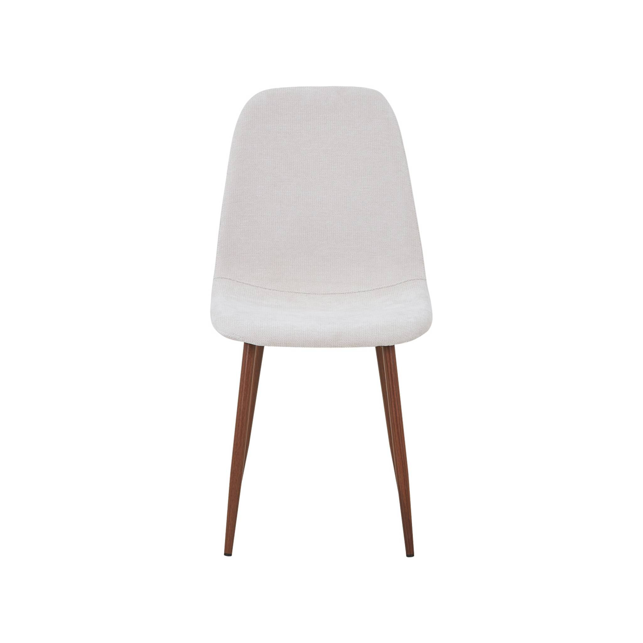 Chaise décor bois teinte noyer et tissu (lot de 2) VERA