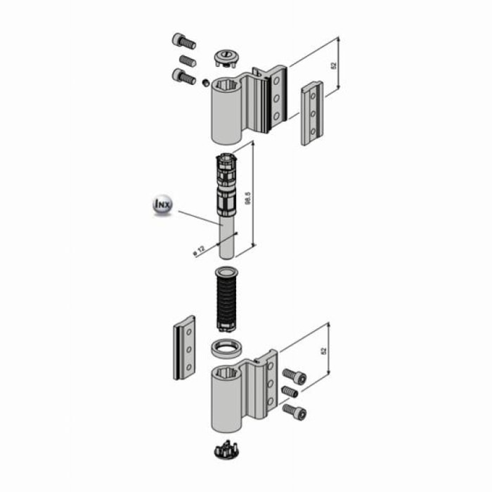 Paumelle Velox Top alu 5500I FAPIM 2 lames EL 17mm - Gris 05 - 5520-05