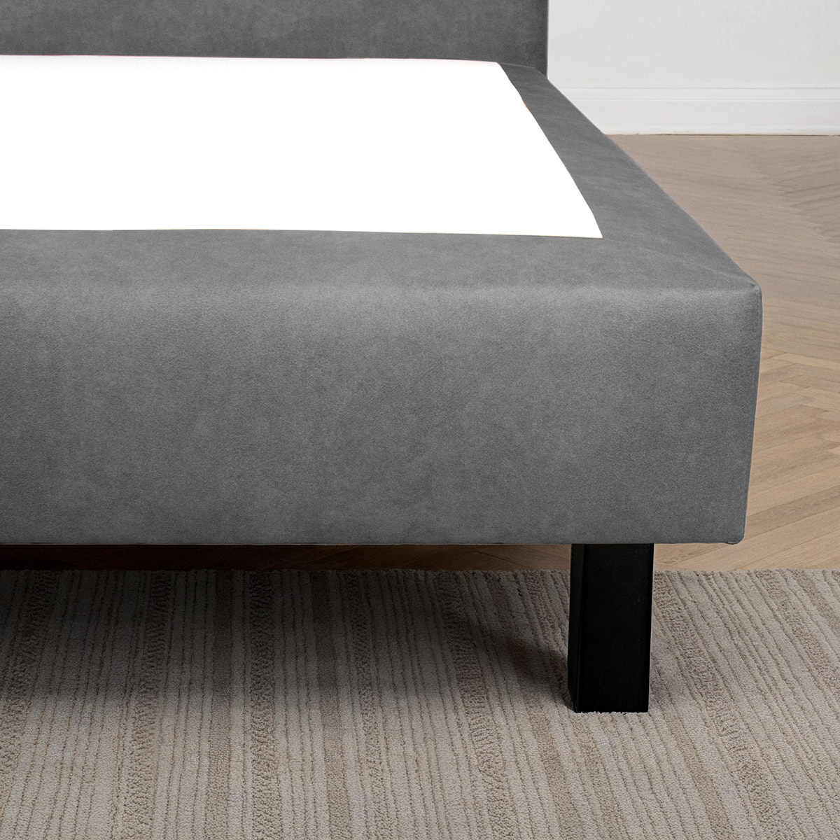 Jeu de 4 pieds de lit carres noirs | Bois Naturel | Hauteur 20 cm