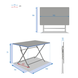 Table de jardin pliante rectangulaire Greensboro Graphite