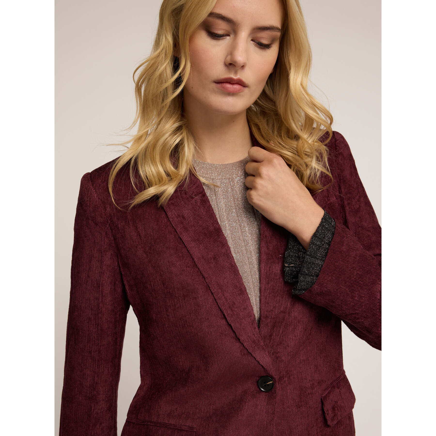 Motivi - Blazer de pana - Burgundy