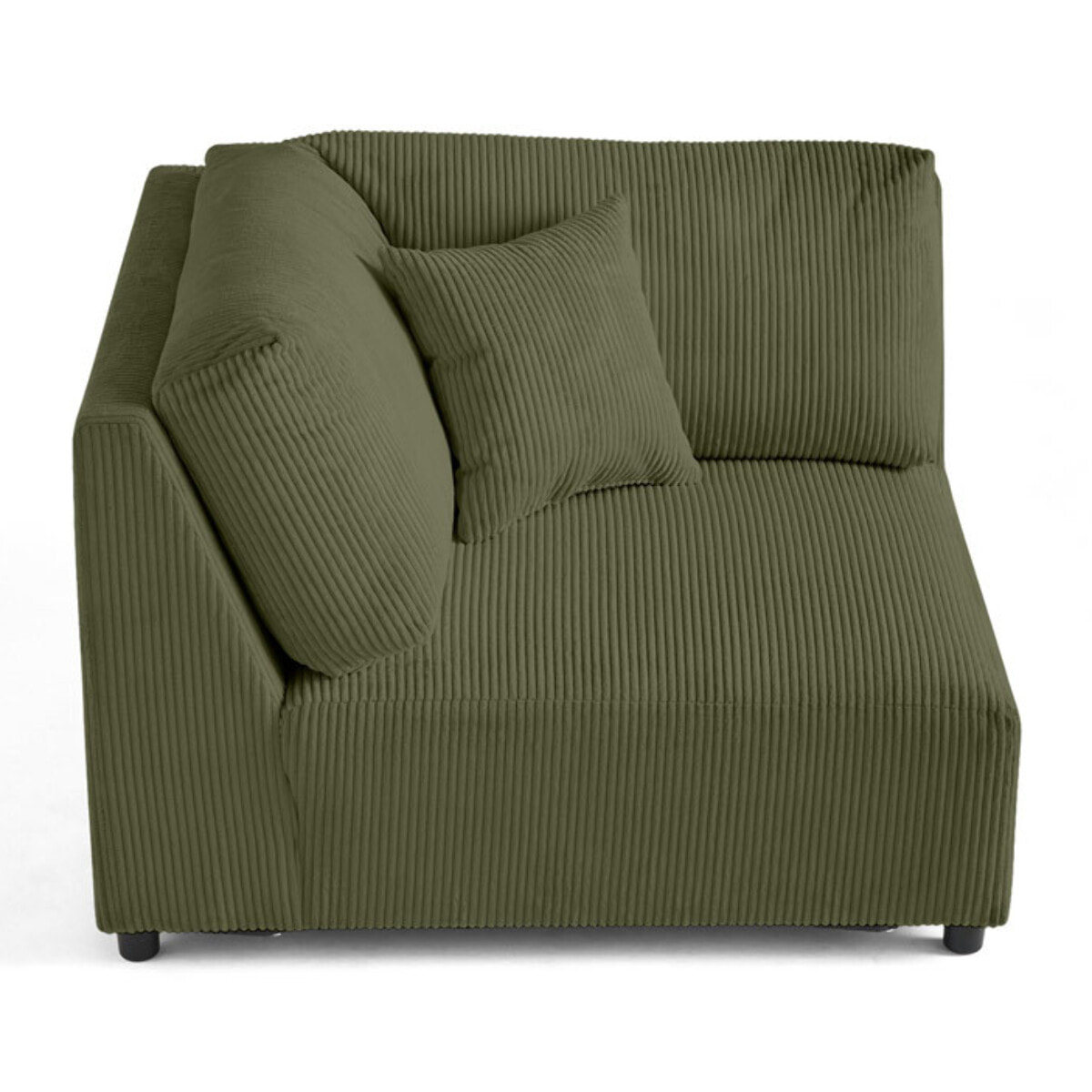 Garance - module d'assise d'angle réversible - en velours côtelé - Vert