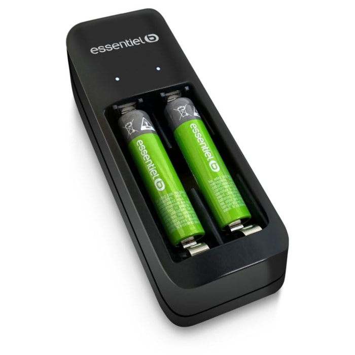 Chargeur de piles ESSENTIELB + LR03 AAA x2 700Nimh