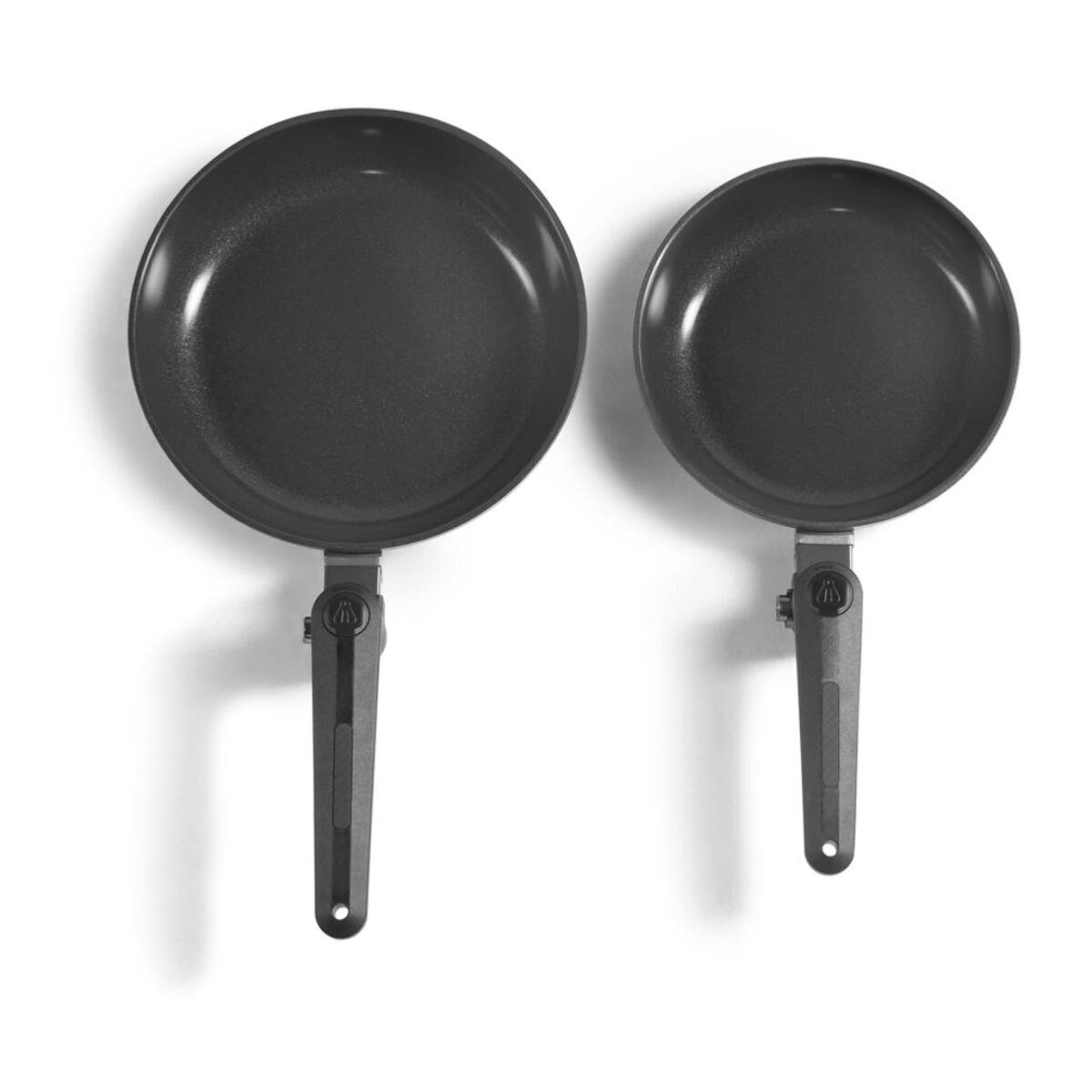 Set de 2 poêles 24 28 cm avec manches repliables - Transformer
