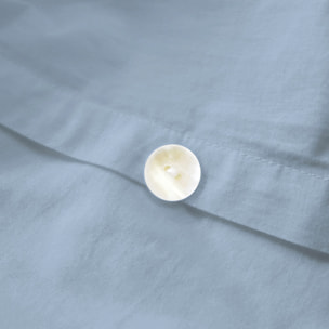 Parure de lit unie en coton taies à franges, COTON LAVÉ