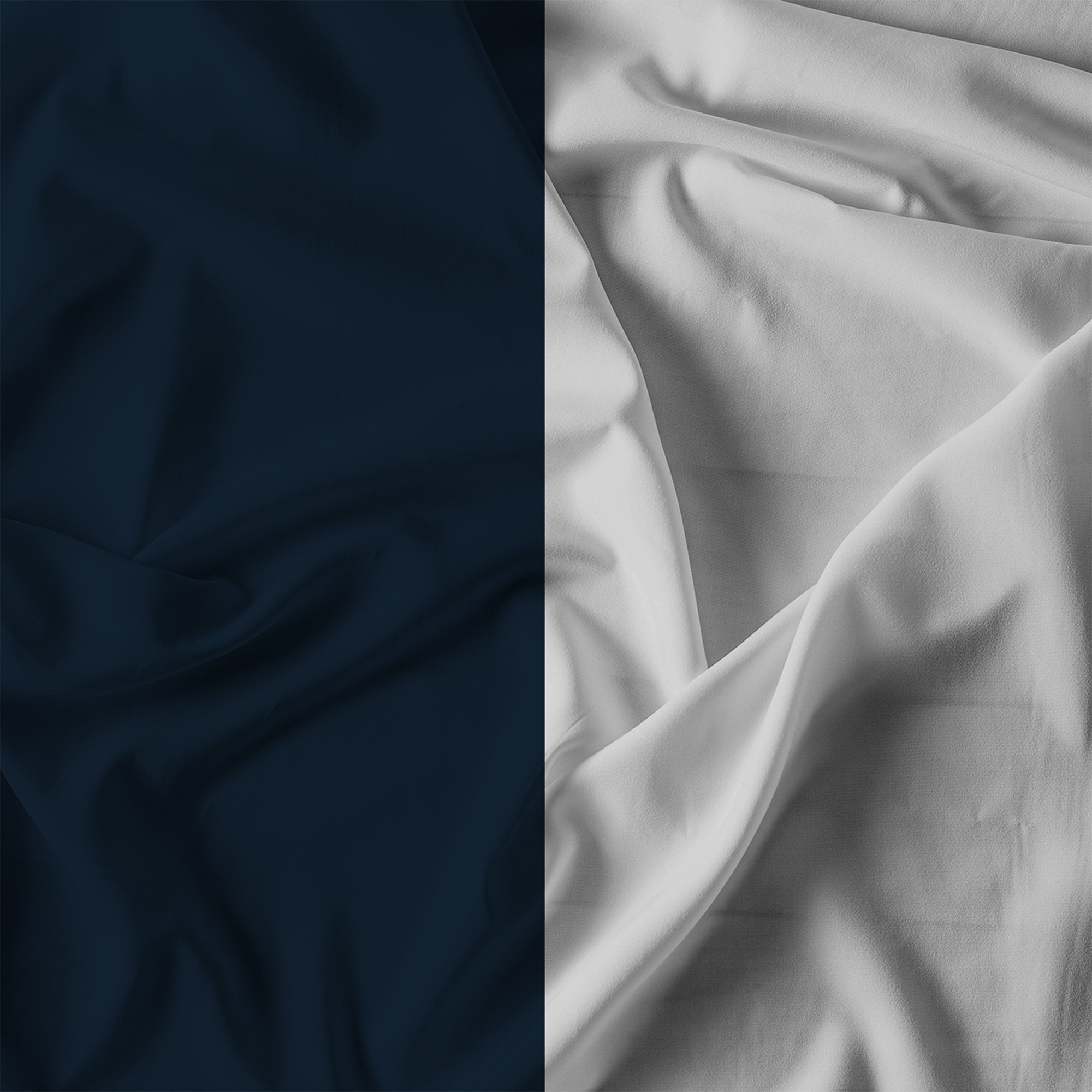 COMPLETO LETTO NATURAL COLOR, 100% Cotone, Made in Italy - BLU SCURO/GRIGIO CHIARO