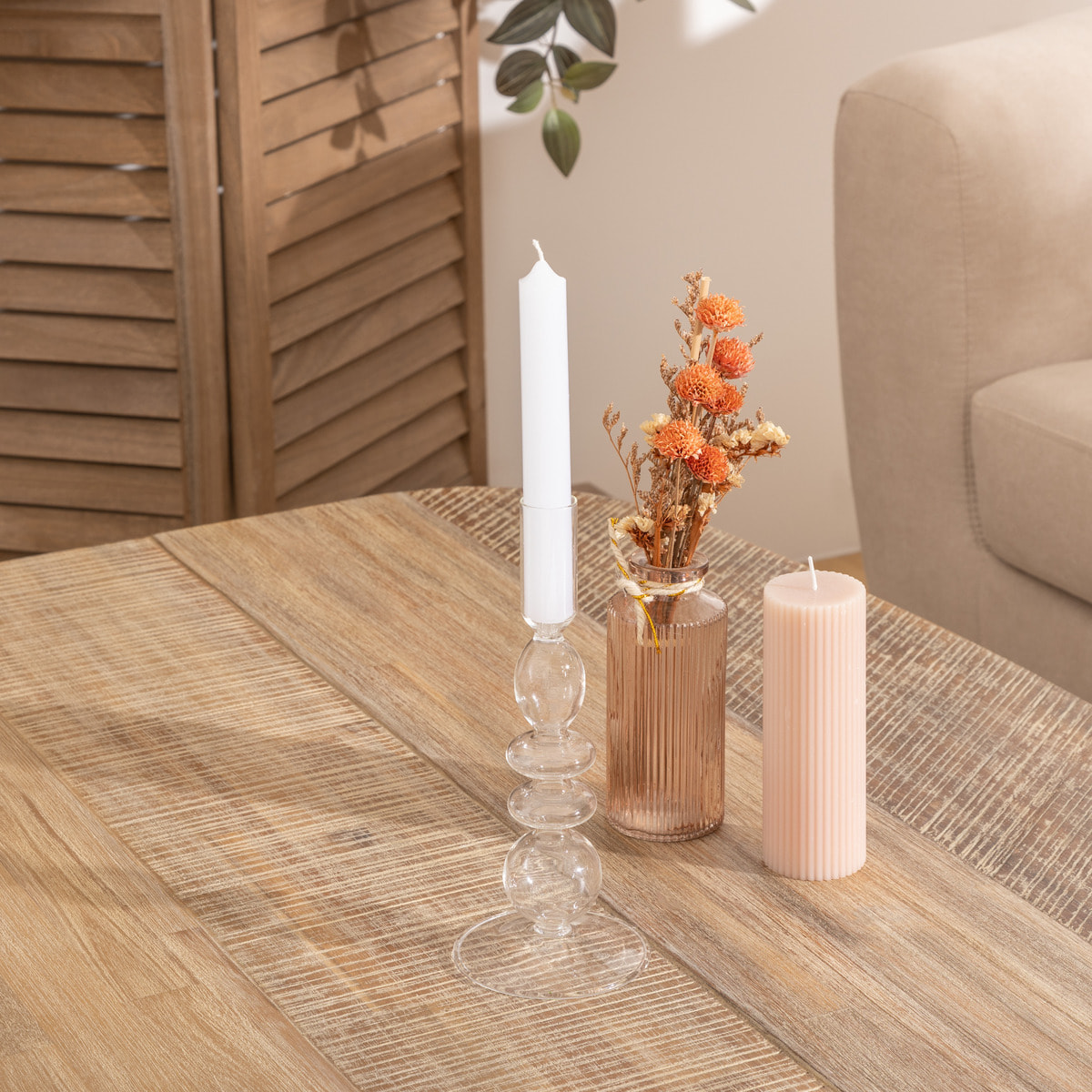 Chandelier en verre H22cm transparent