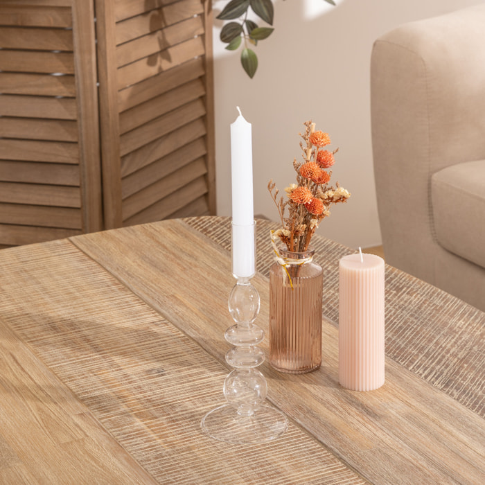 Chandelier en verre H22cm transparent