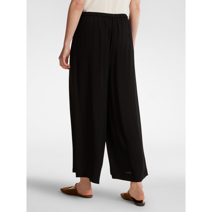 Elena Mirò - Pantalón ancho con pinzas - Negro