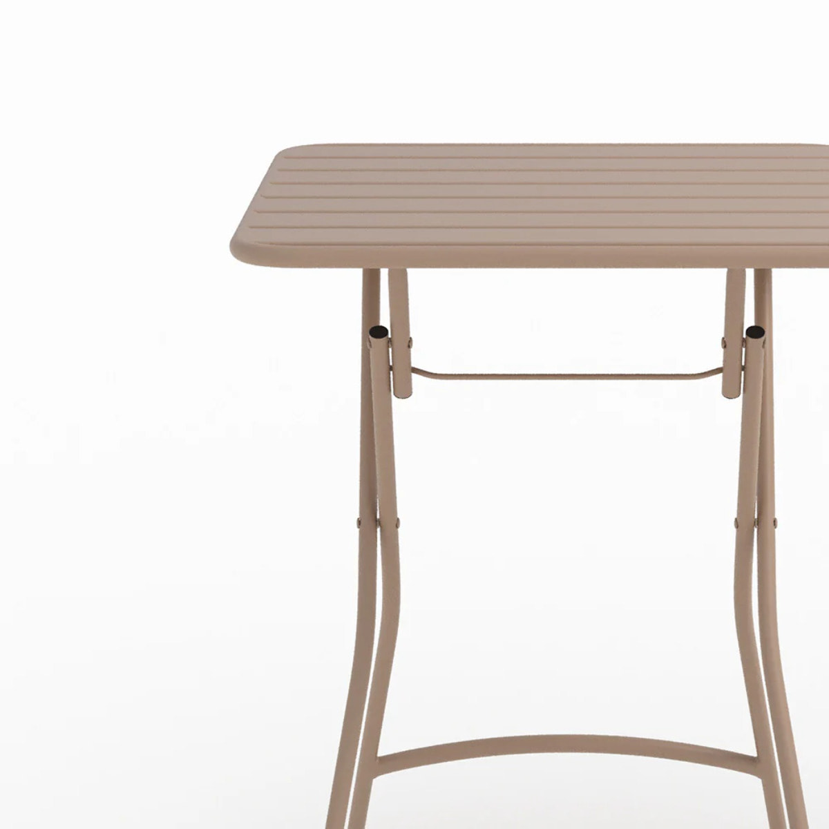 Table et chaises de jardin pliantes 2 personnes en métal taupe - Yumi