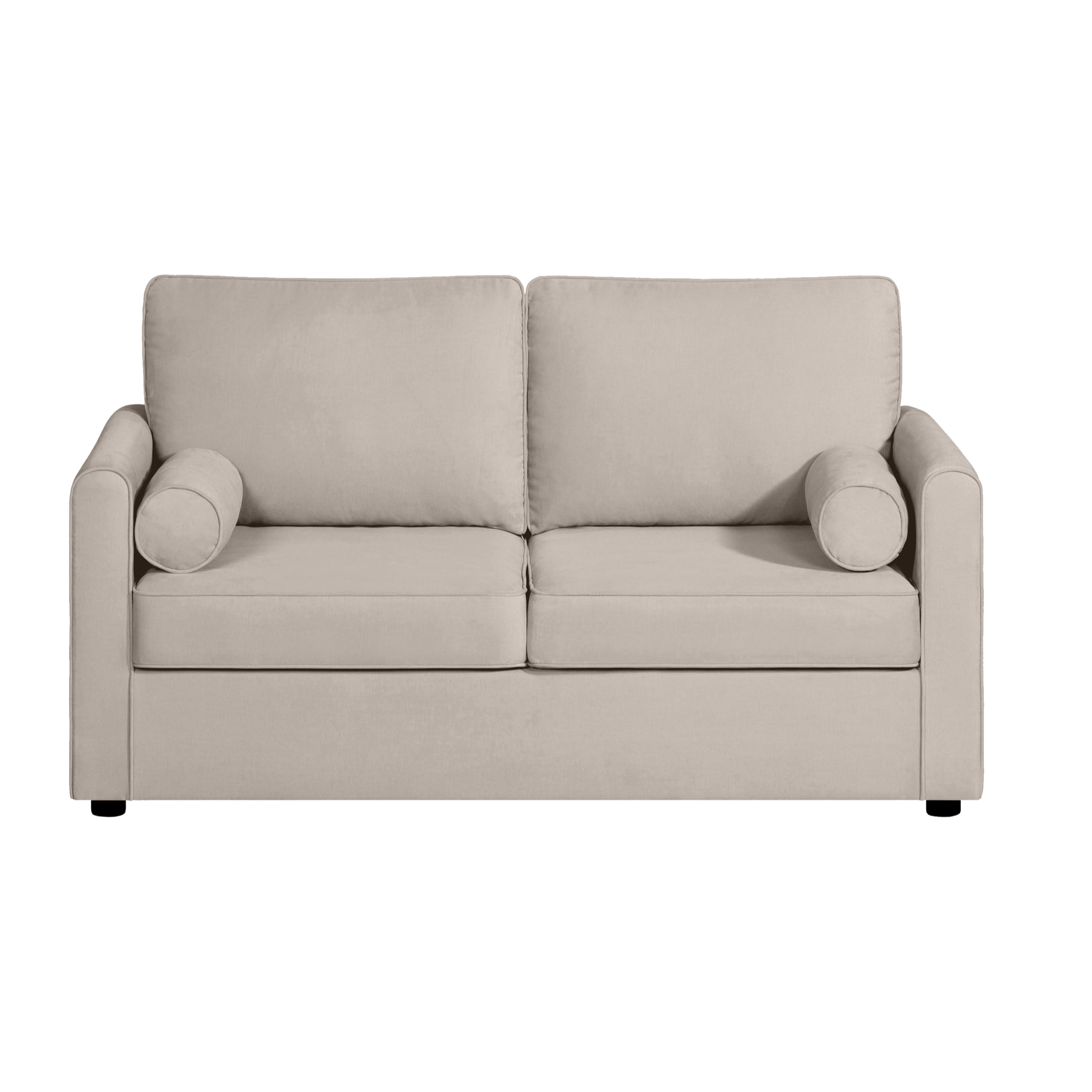 Canapé 2 pl SCARPE 153 cm fixe tissu Tradition Beige - 100% déhoussable - Fabriqué en France