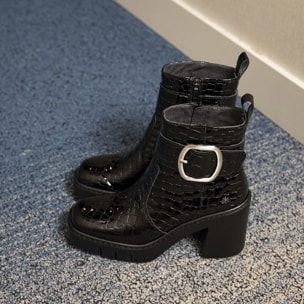 Botines con tacón 1979 NAPPA SHINNY BLACK/BERNA color Black