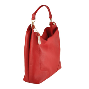 Borse Donna colore Rosso-in pelle Made in Italy L35 cm X W26 cm X H11 cm