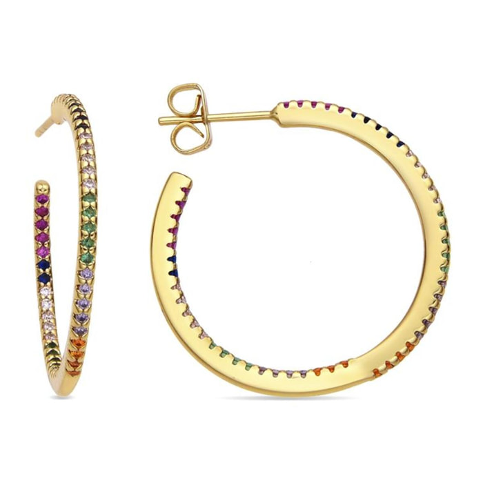 Pendientes con Circonita Brillante acabado oro 18k