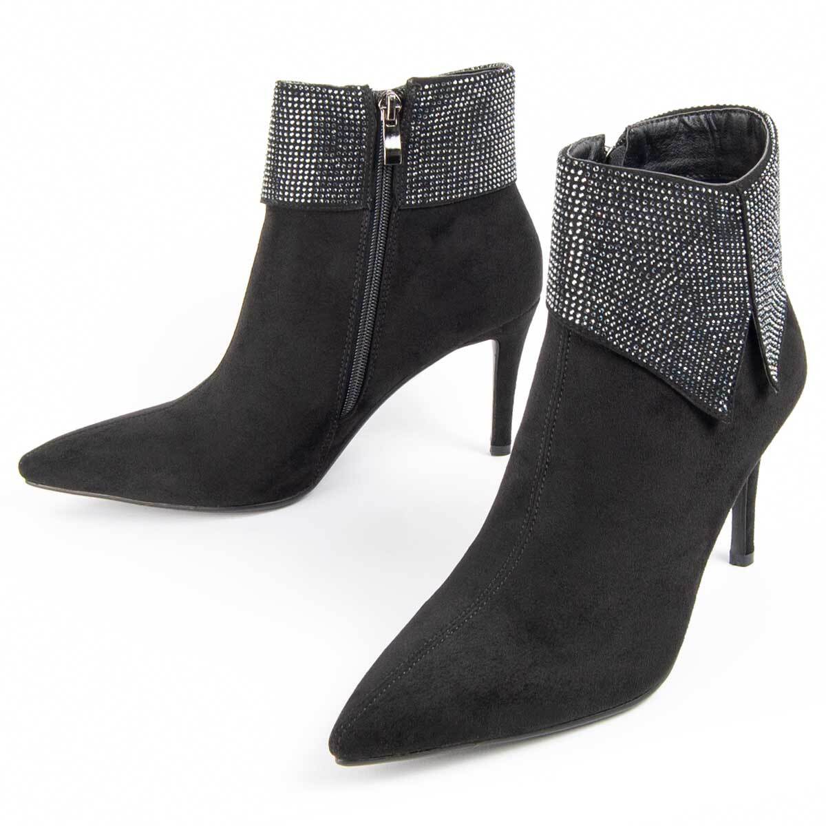 Botín De Tacón - Negro - Altura: 8 Cm