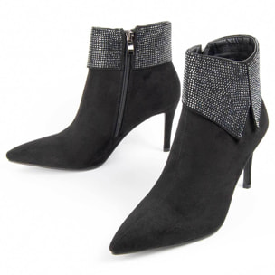 Botín De Tacón - Negro - Altura: 8 Cm