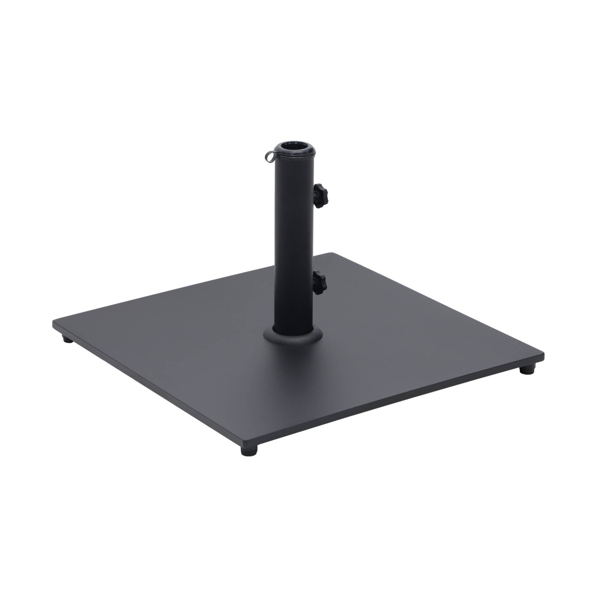 Pied carré en acier noir pour parasol à mât central - Terra
