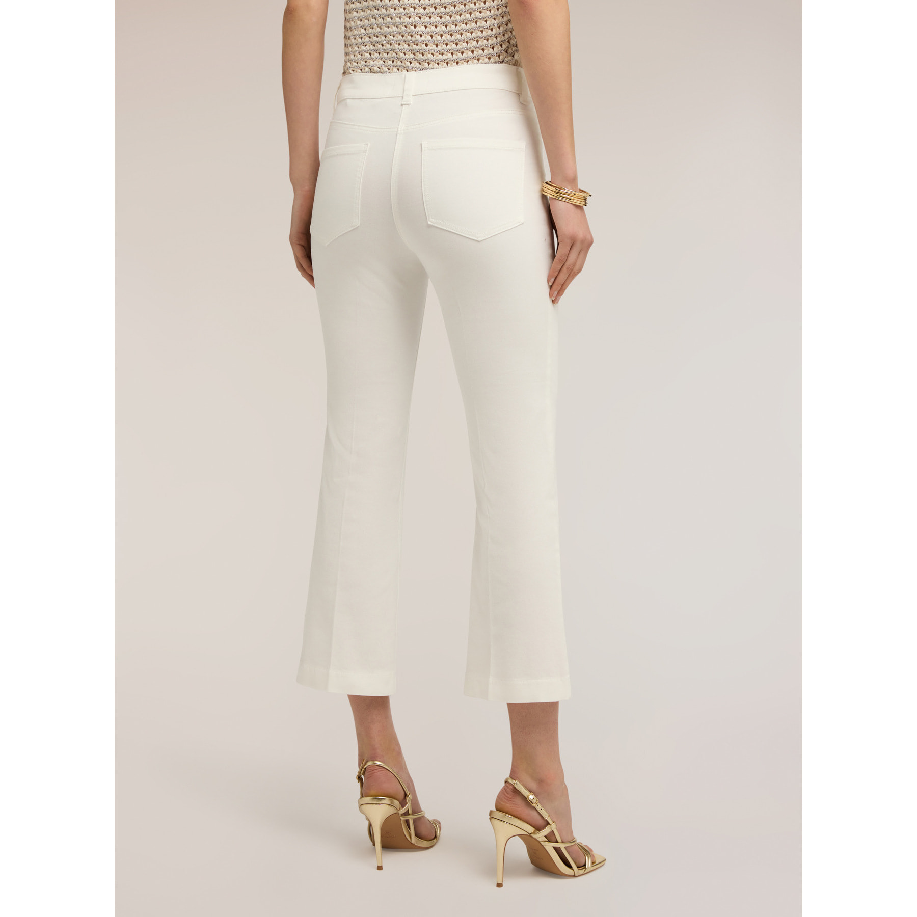 Motivi - Pantalones kick flare en drill - Blanco