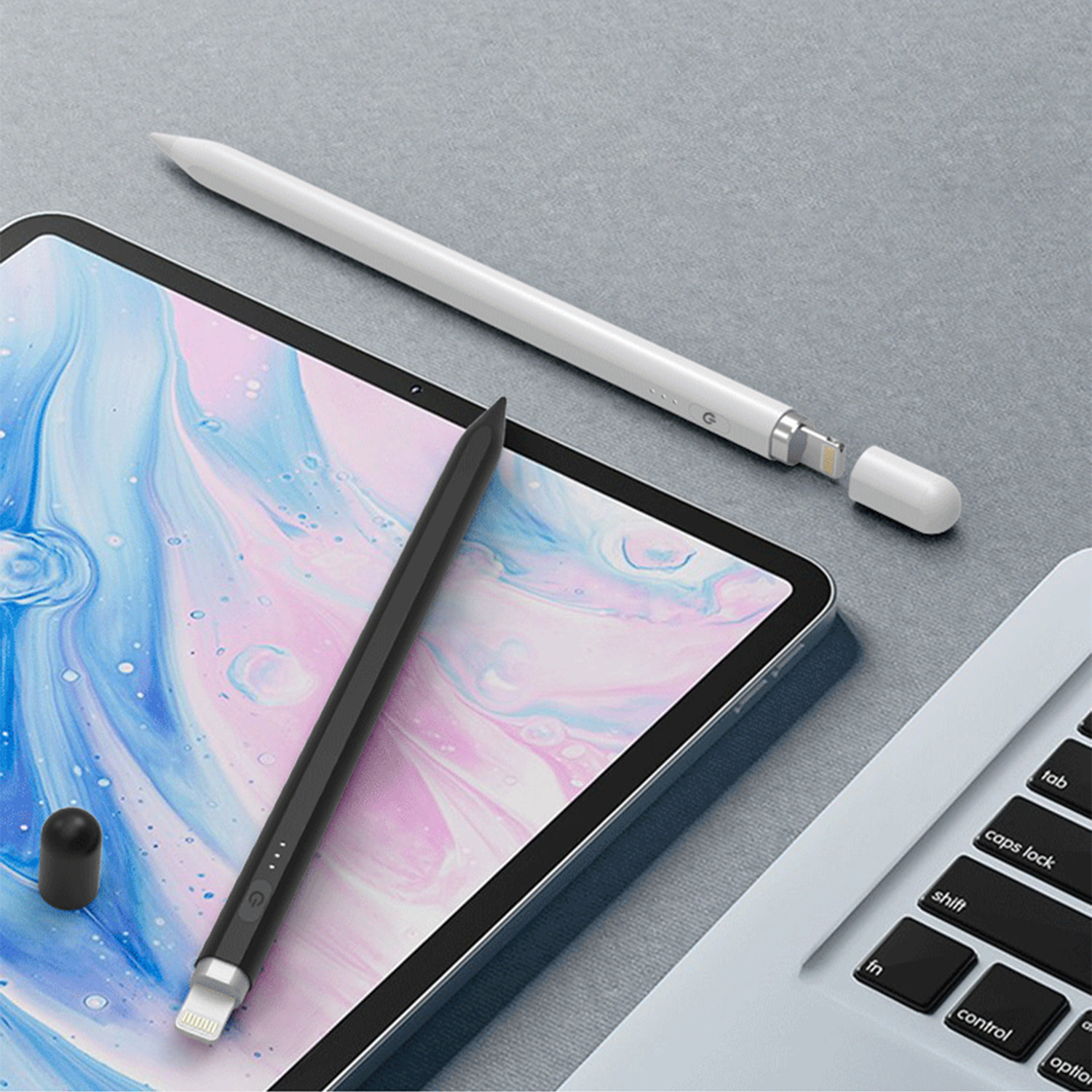 Penna a matita P7-L per iPad. Certificato MFI, con ricarica Lightning e assorbimento magnetico.