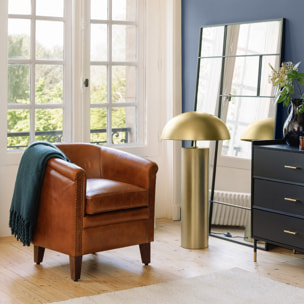 Lampadaire droit "Champi" en métal H97cm doré