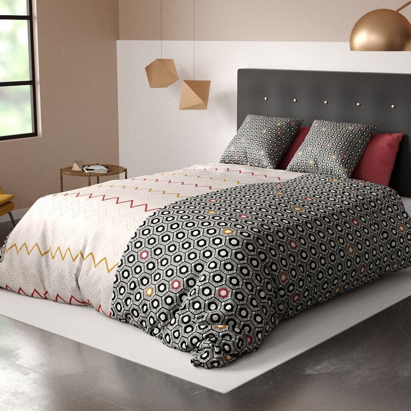 Parure De Couette 3pcs 100% Coton 57 Fils/cm2-himba Black