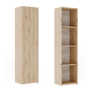 Libreria chiusa LONI 160x40 cm rovere Artisan con anta e ripiani interni