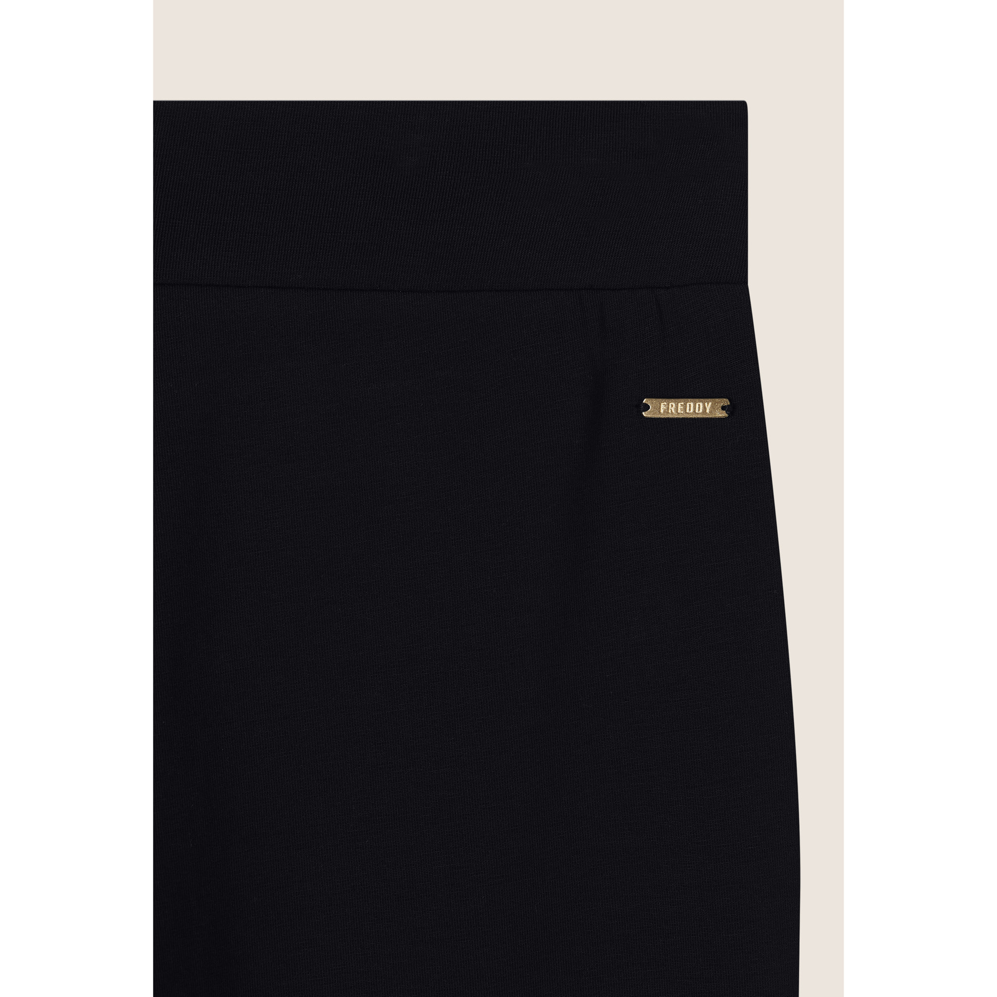 Pantaloni regular con spacchi e coulisse animalier