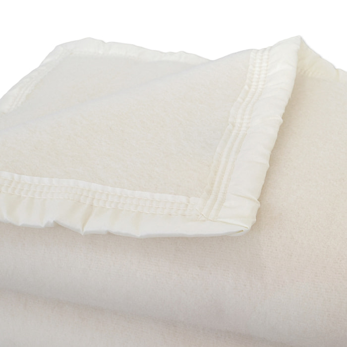 Couverture en 100% pure laine vierge 500g/m² - Blanc