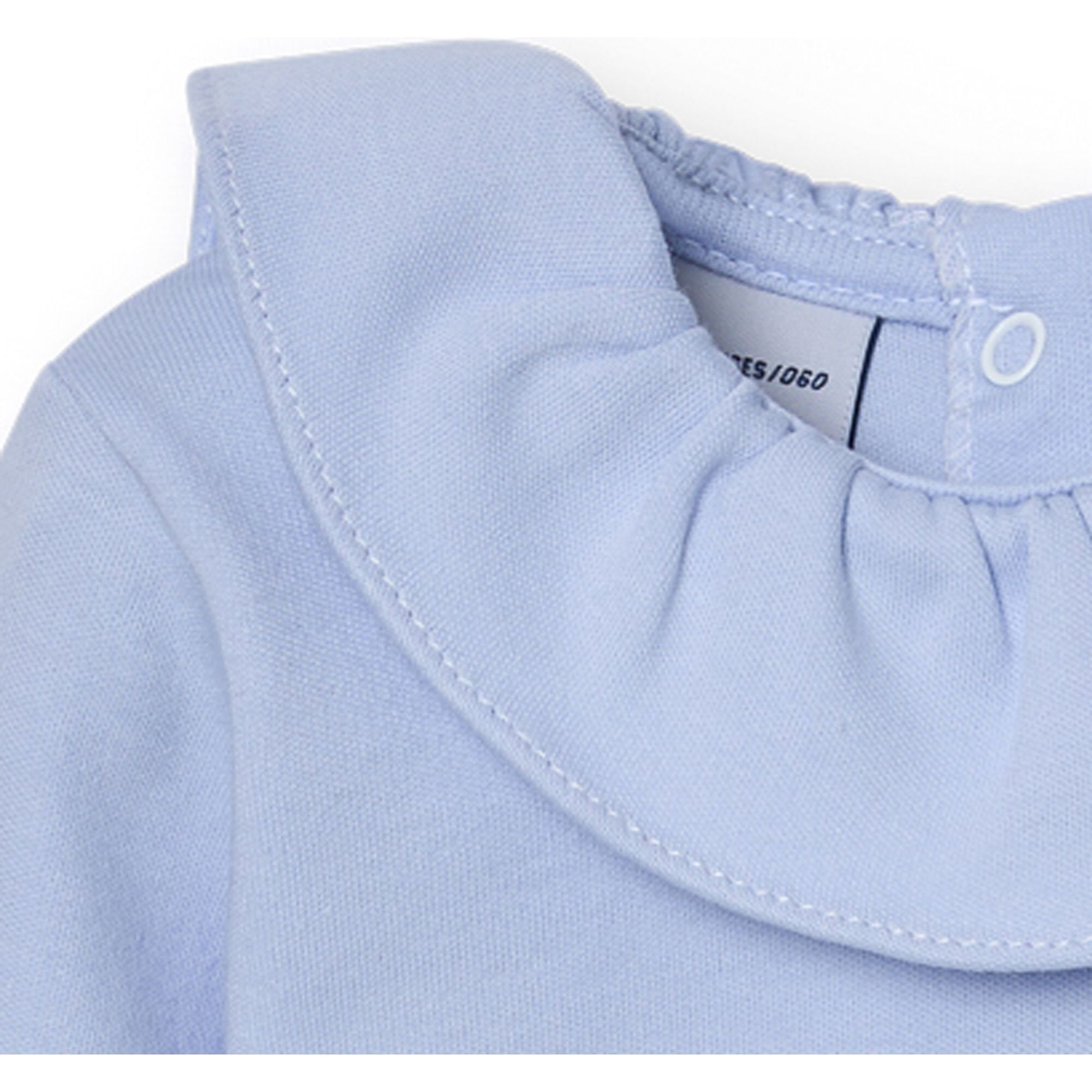 Camiseta bebé manga larga cuello volante