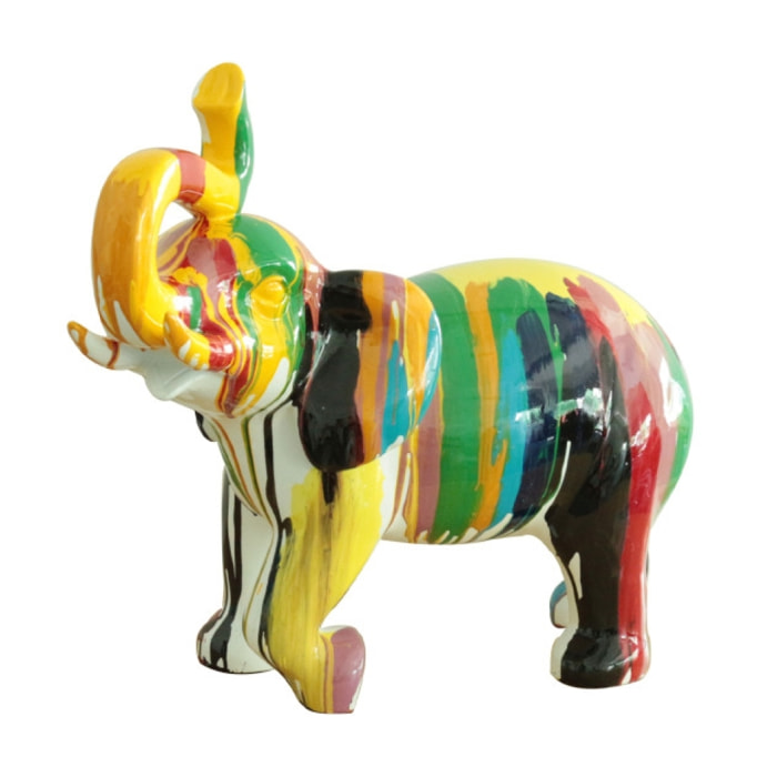 Statue éléphant en résine multicolore H51cm - HATHI 2