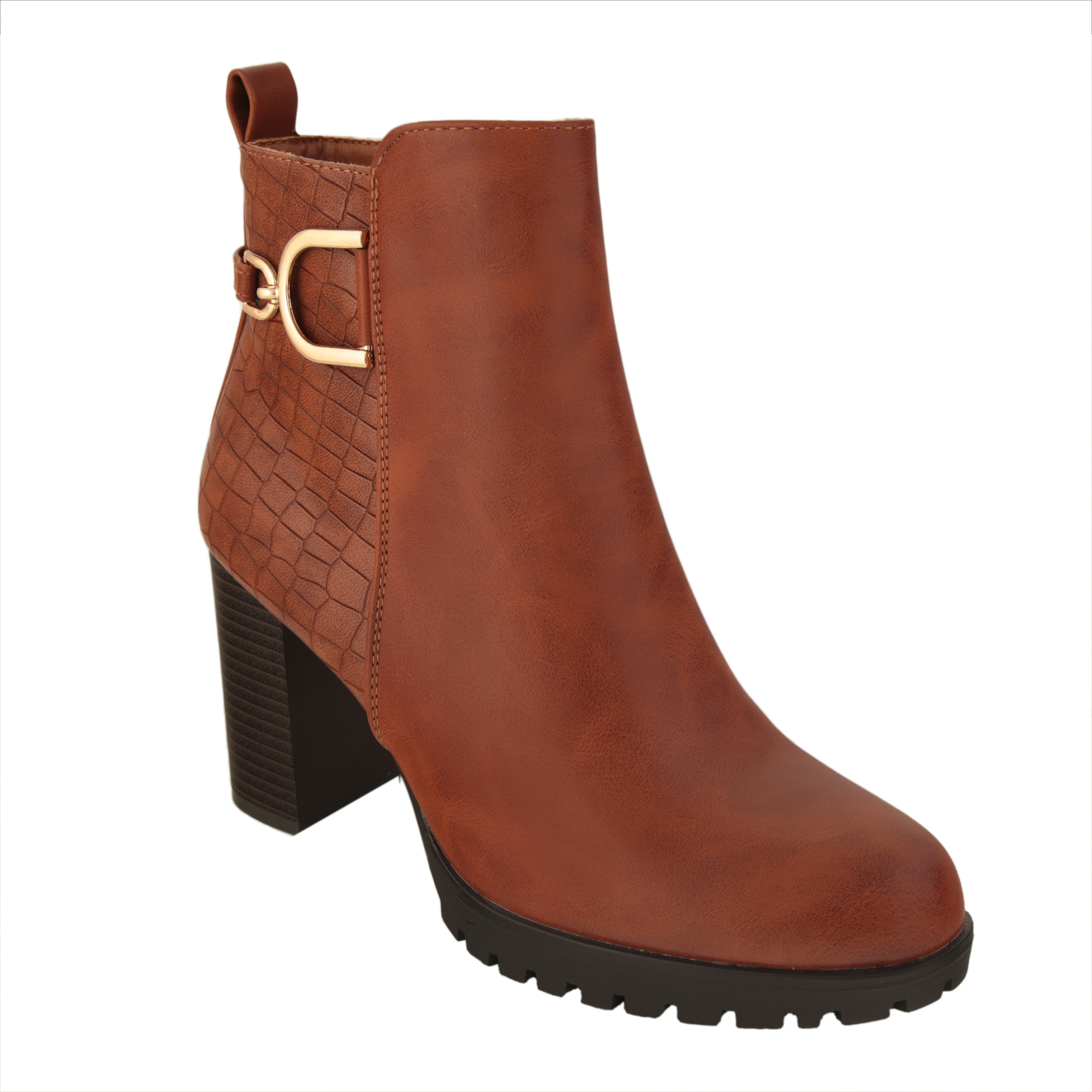 Tronchetti in simil pelle con tacco alto comodo