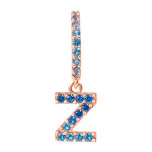 Orecchino Pendente con Lettera Z in Pavé di Cubic Zirconia Rosa