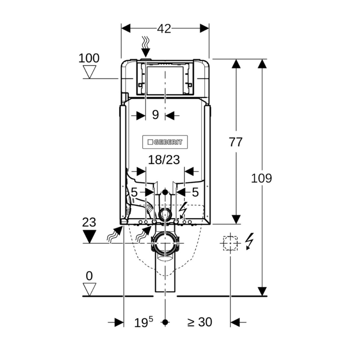 KOMBIFIX Bâti-support pour WC suspendus avec réservoir Sigma 8 cm (110.790.00.1)