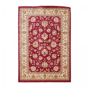 Tapis Same rouge et beige aux motifs floraux d'inspiration Orientale