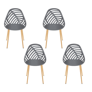 Chaise Mollina Gris - Lot De 4