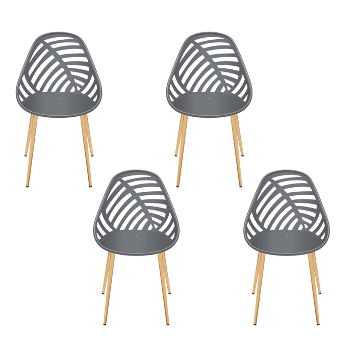 Chaise Mollina Gris - Lot De 4