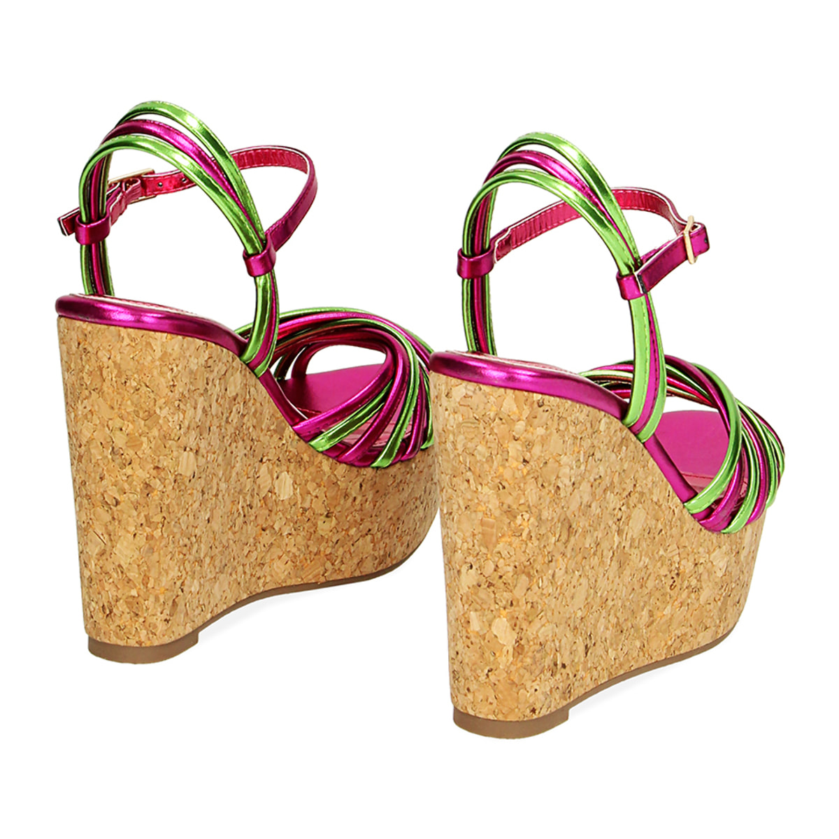 Zeppe fucsia in laminato