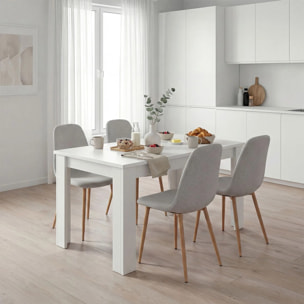 Mesa de comedor extensible en blanco artik 123-173x75 cm Sira Blanco Artik (Blanco Mate)