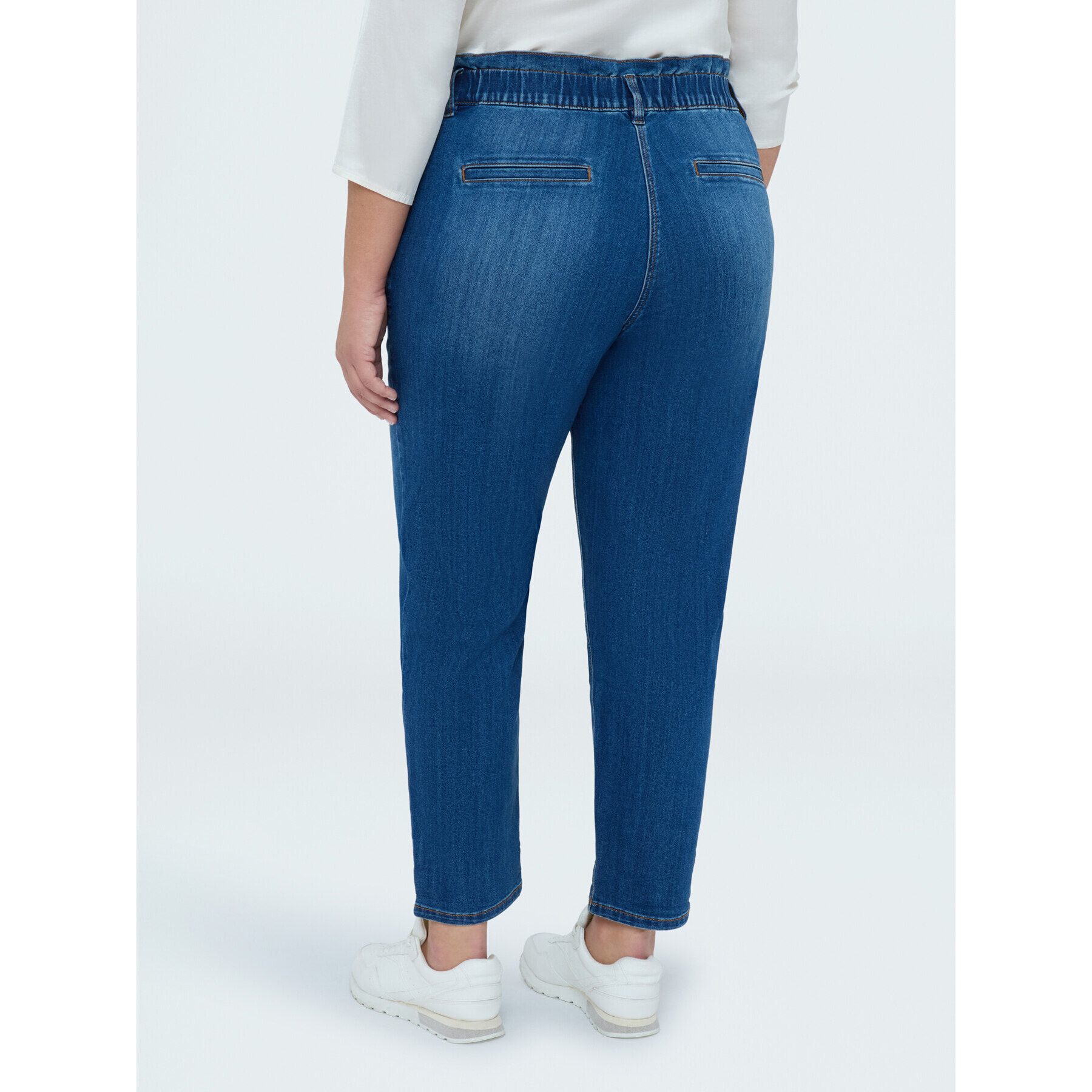 Fiorella Rubino - Jeans Balloon lavado azul efecto washed - Azul