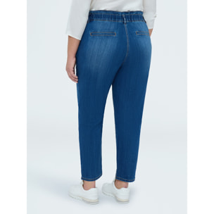 Fiorella Rubino - Jeans Balloon lavado azul efecto washed - Azul