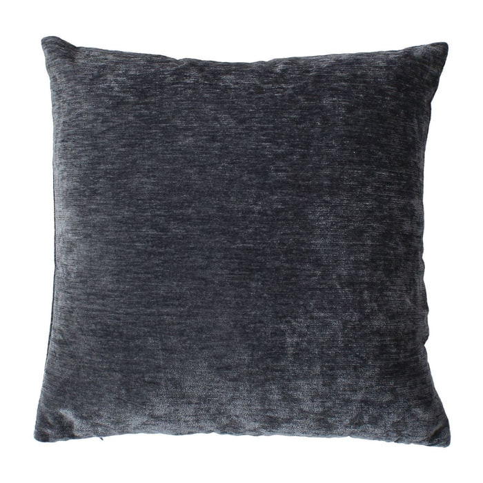 Coussin déhoussable en velours - Gris Foncé