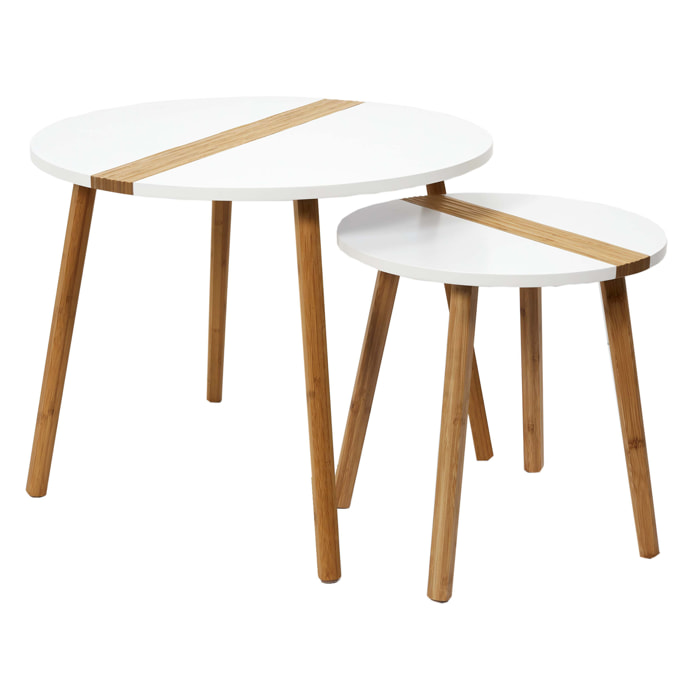 TABLE GIGOGNE BICOLORE RELIEF BLANC X2