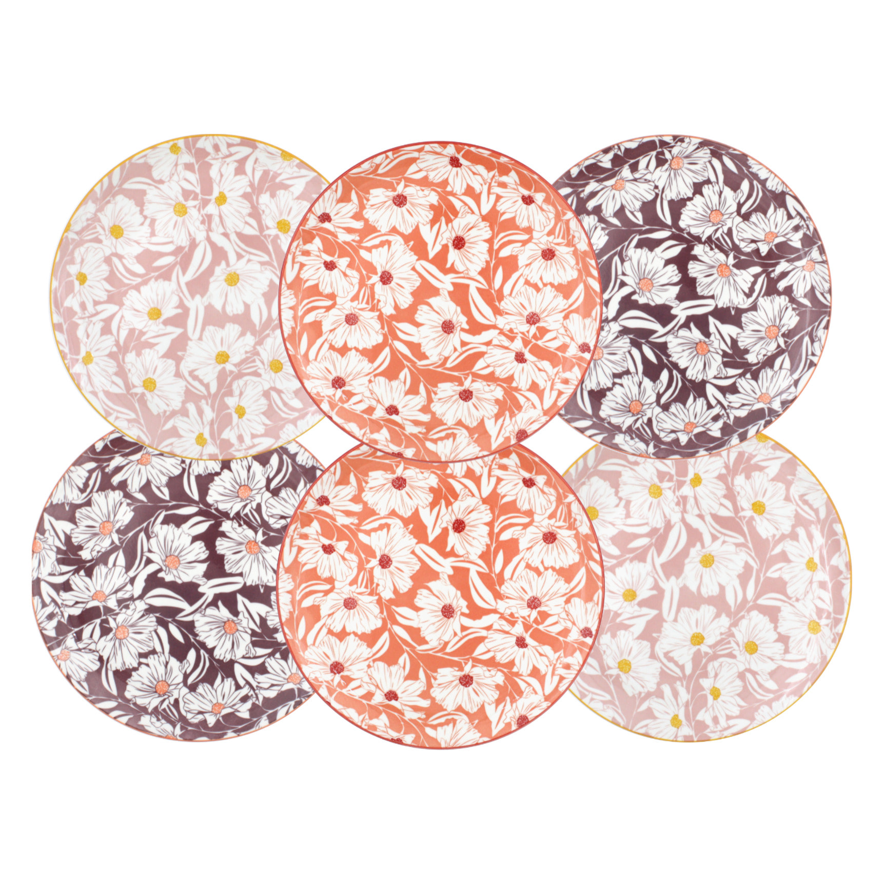 Lot de 6 grandes assiettes, OPHELIA