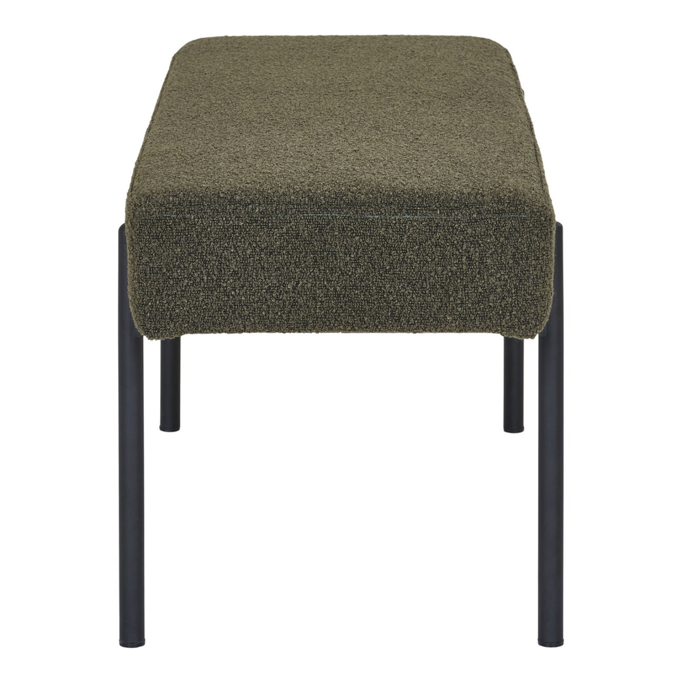 Panca Swindon in Bouclé Verde Scuro con Gambe Nere — 100×36×42,5 cm